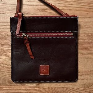 Dooney & Bourke Chocolate Florentine, Elegant Brown Leather Crossbody Bag